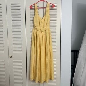 Max Studio Textured Knit Maxi Yellow Dress